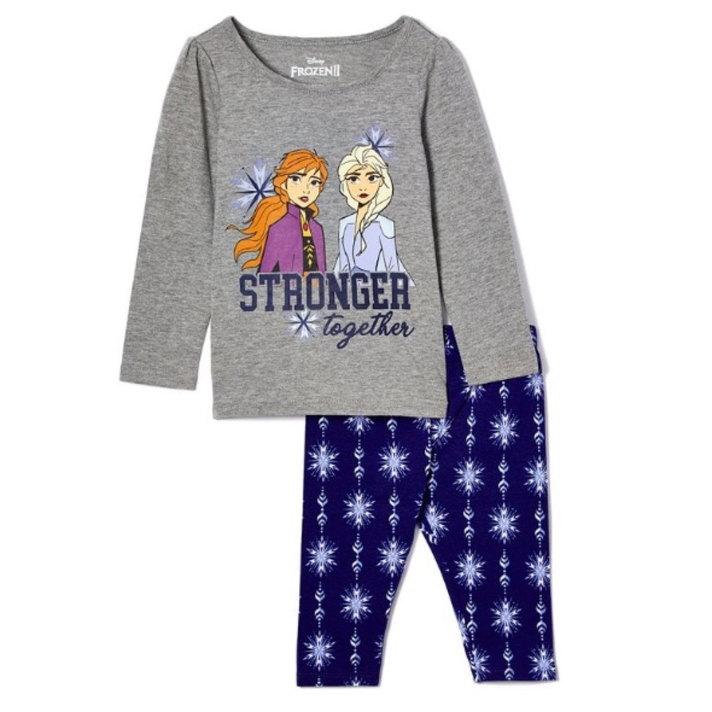 Frozen 21 Grey long sleeve tee & blue leggings Set